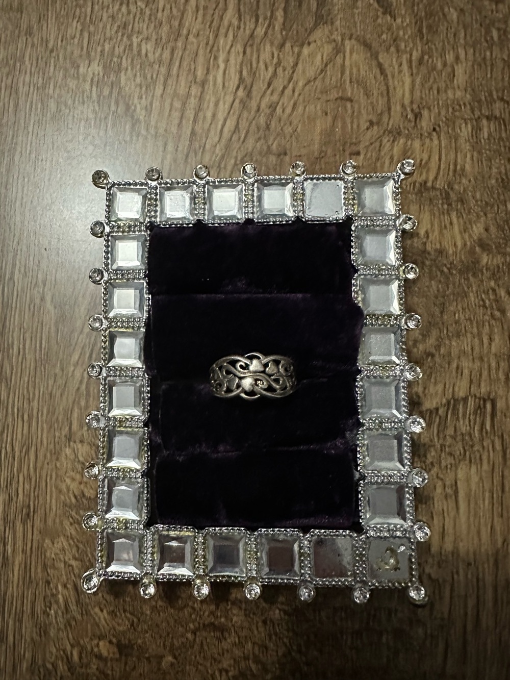 Sterling silver heart and vine ring Sz 9